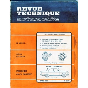 REVUE TECHNIQUE AUTOMOBILE, MARS 1968, NUMERO 263, PEUGEOT 404