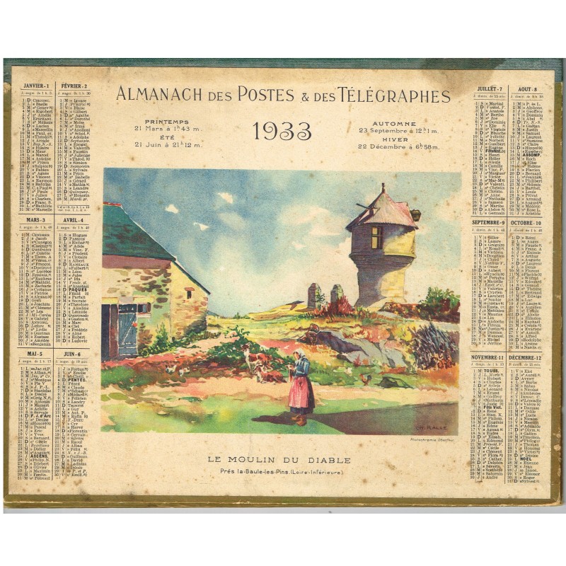 Calendrier de Table Almanach Fontaine Étoiles Et Divi Année 1932 Numis  Subalpina